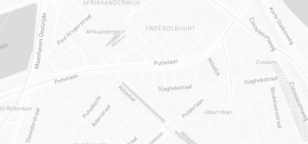 Kaart met de locatie van Autorijschool Gomes aan de Putselaan 114-E, Rotterdam