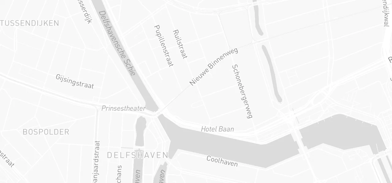 Kaart met de locatie van autorijschool-rijbaan aan de Duyststraat 9, Rotterdam