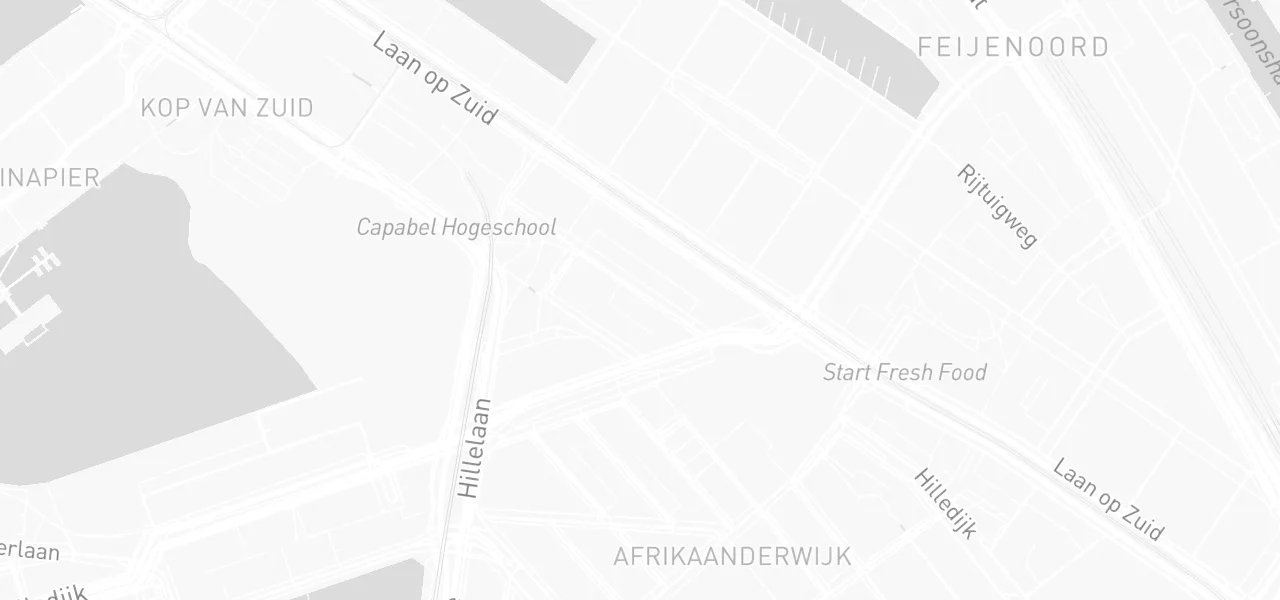 Kaart met de locatie van Autorijschool Trend aan de Parallelweg 91, Rotterdam