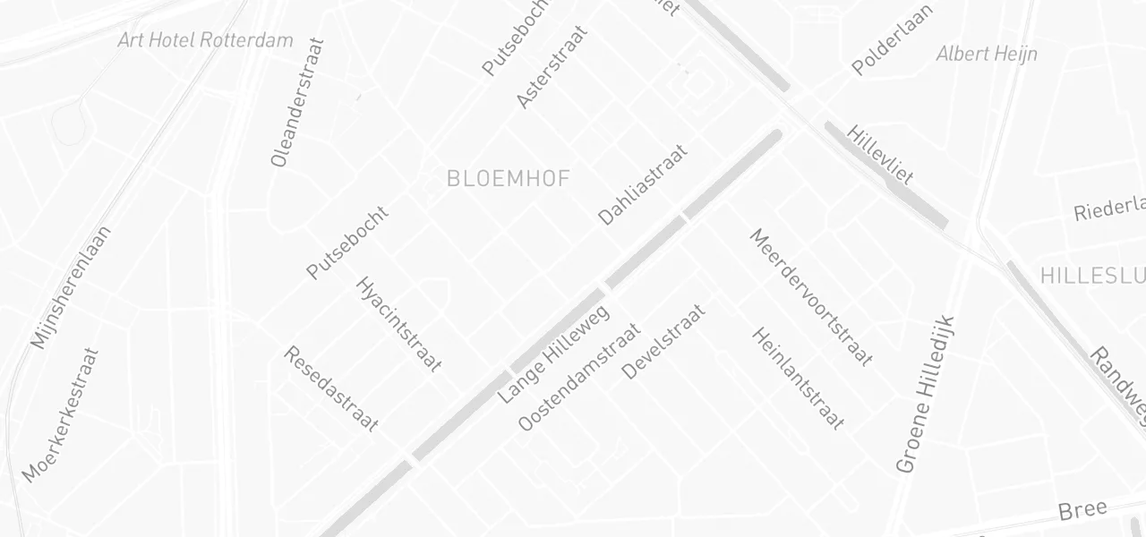 Kaart met de locatie van Bloemhof bakkerij aan de Lange Hilleweg 117, Rotterdam