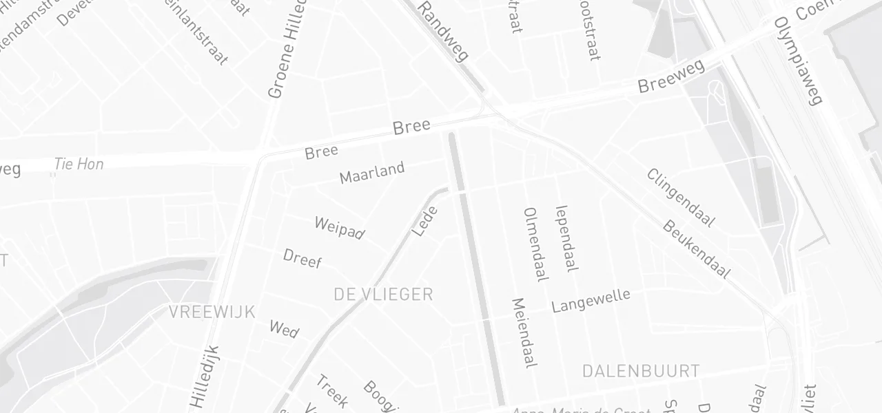 Kaart met de locatie van Doktershuis Vreewijk aan de Lede 12, Rotterdam