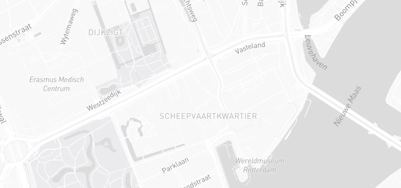 Kaart met de locatie van Hallo Rijbewijs aan de Van Vollenhovenstraat 5B, Rotterdam