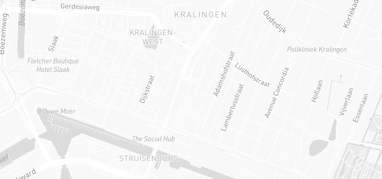 Kaart met de locatie van LesGO aan de Rubensstraat 10B, Rotterdam