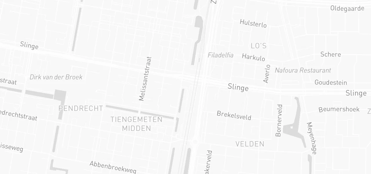 Kaart met de locatie van P+R Slinge aan de Slinge 763, Metro, Rotterdam