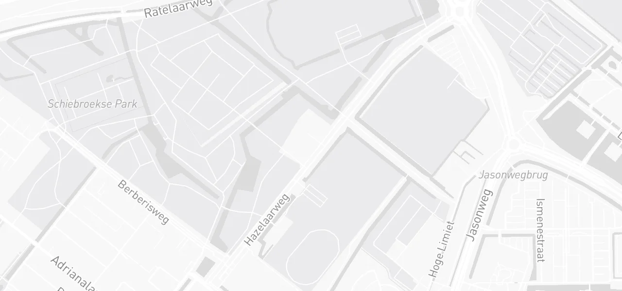Kaart met de locatie van Rijvereniging "De Hazelaar" aan de Hazelaarweg 25, Rotterdam