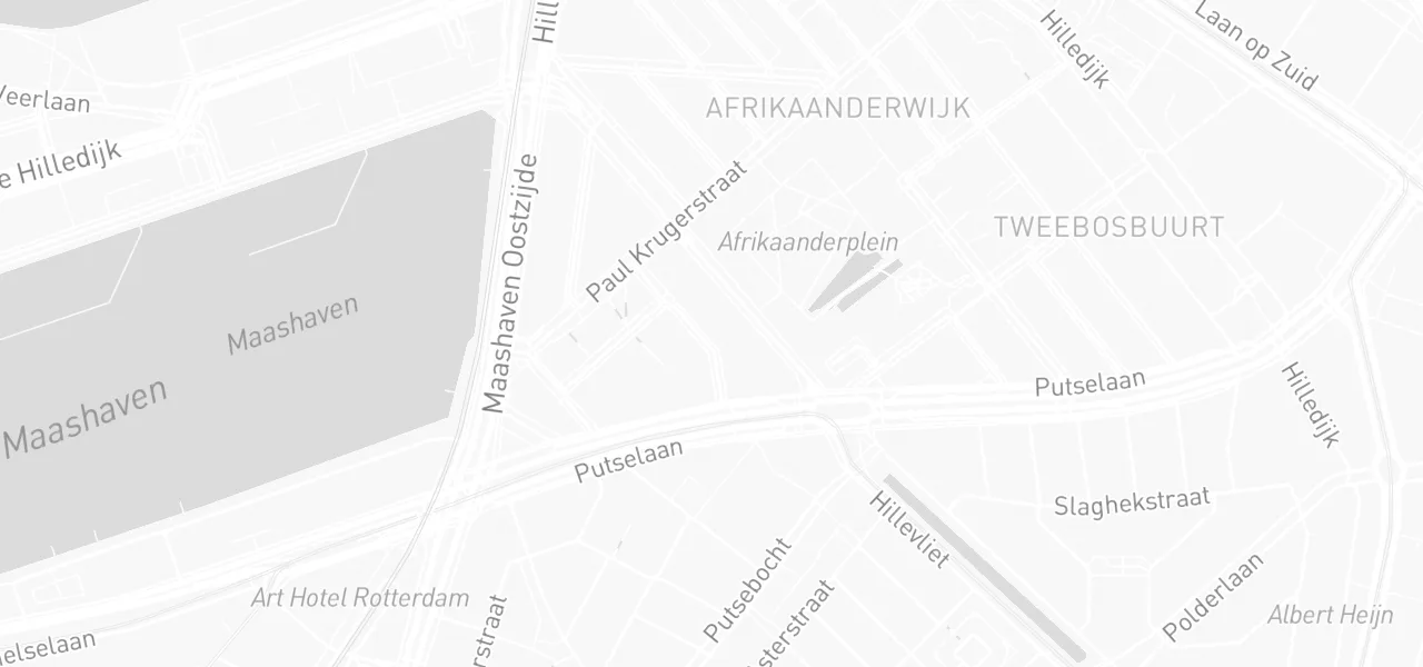 Kaart met de locatie van Verkeersschool Atik aan de Transvaalstraat 44 A, Rotterdam