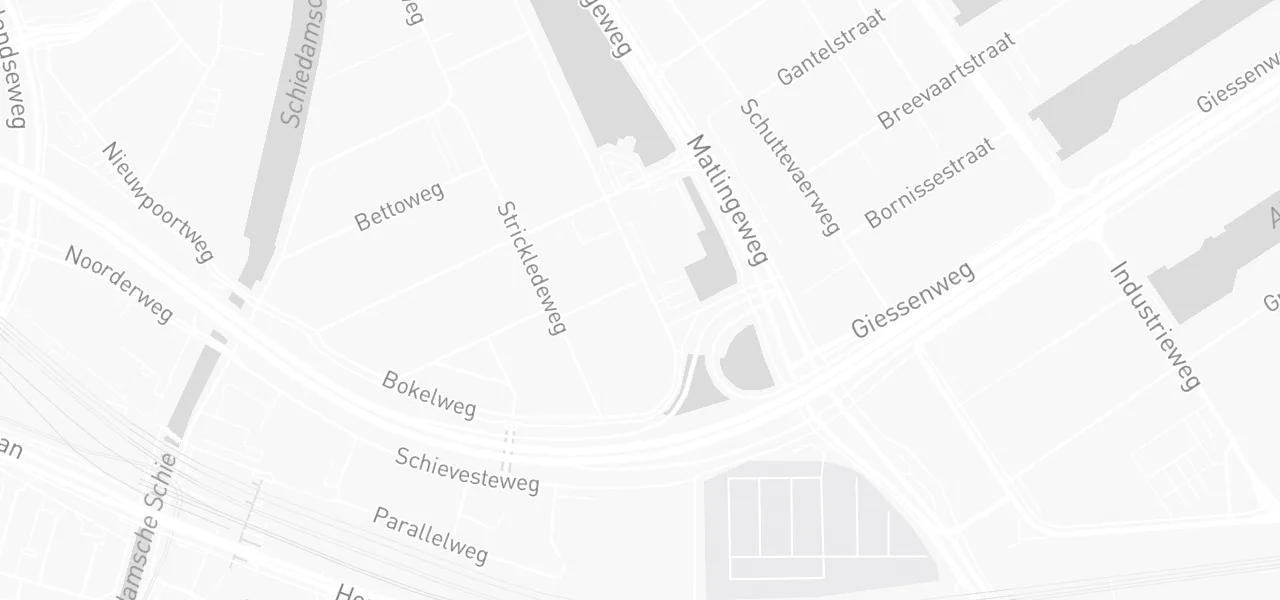 Kaart met de locatie van Verkeersschool Koos van der Bilt (sinds 1965) aan de Thurledeweg 111-113, Rotterdam
