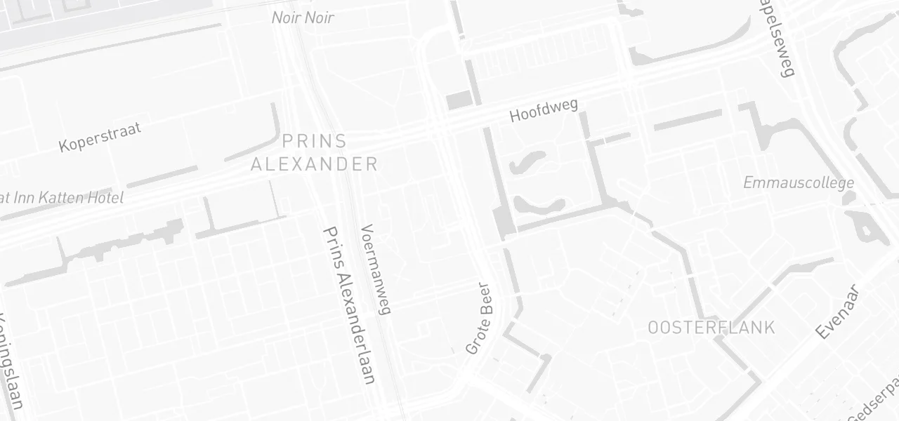 Kaart met de locatie van Verkeersschool Retro aan de Grote Beer 51, Rotterdam
