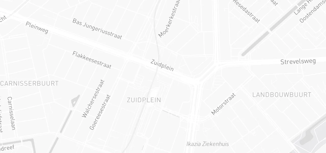 Kaart met de locatie van Verkeersschool Serona aan de Zuidplein, Rotterdam